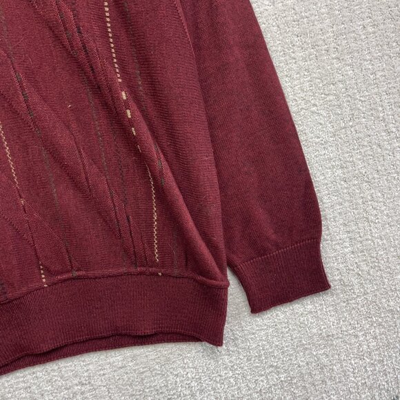 Cooper Wool Blend Pullover Sweater Vtg 90s Red Color Block Made in Canada Men M - Picture 5 of 13